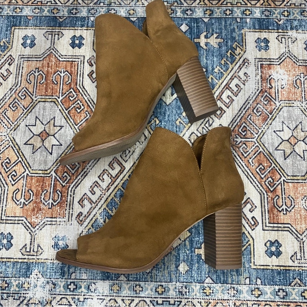 Zigi Girl Fall Brown Open Peep Toe Heel Boots Women’s Size 11M